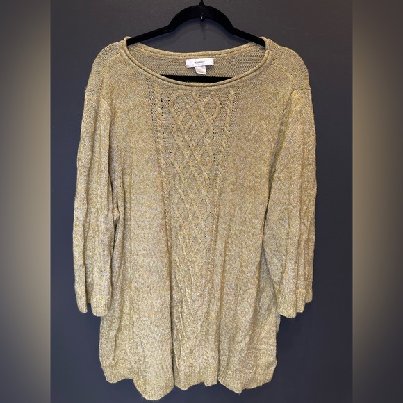 CJ Banks Gold Knit Blouse - Picture 1 of 5